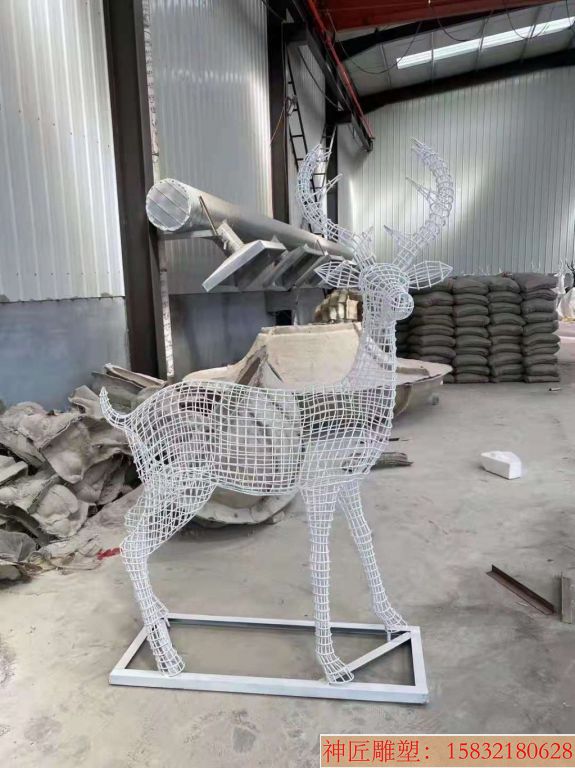不銹鋼編制工藝鹿雕塑 動物小鹿雕塑1
