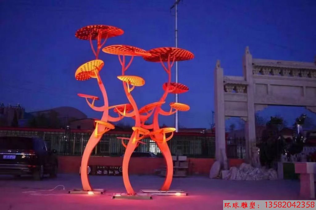新农村广场不锈钢树形雕塑 大型树雕塑厂家定制